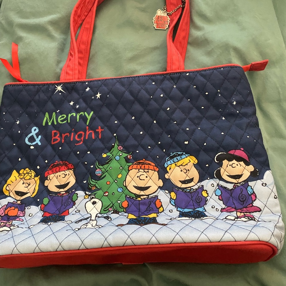 Bradford Exchange Peanuts Christmas Tote